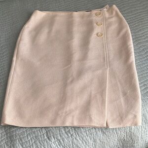 Ann Taylor Cream Button-Detail Skirt 
NEW with Tag